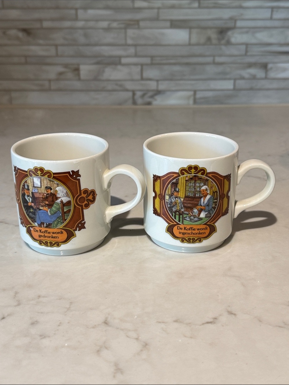 Villeroy & Boch Septfontaines 8 oz stackable coffee mugs made in Luxembourg